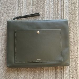 NEW Theory zip pouch bag with pocket